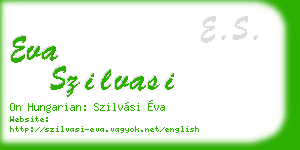 eva szilvasi business card